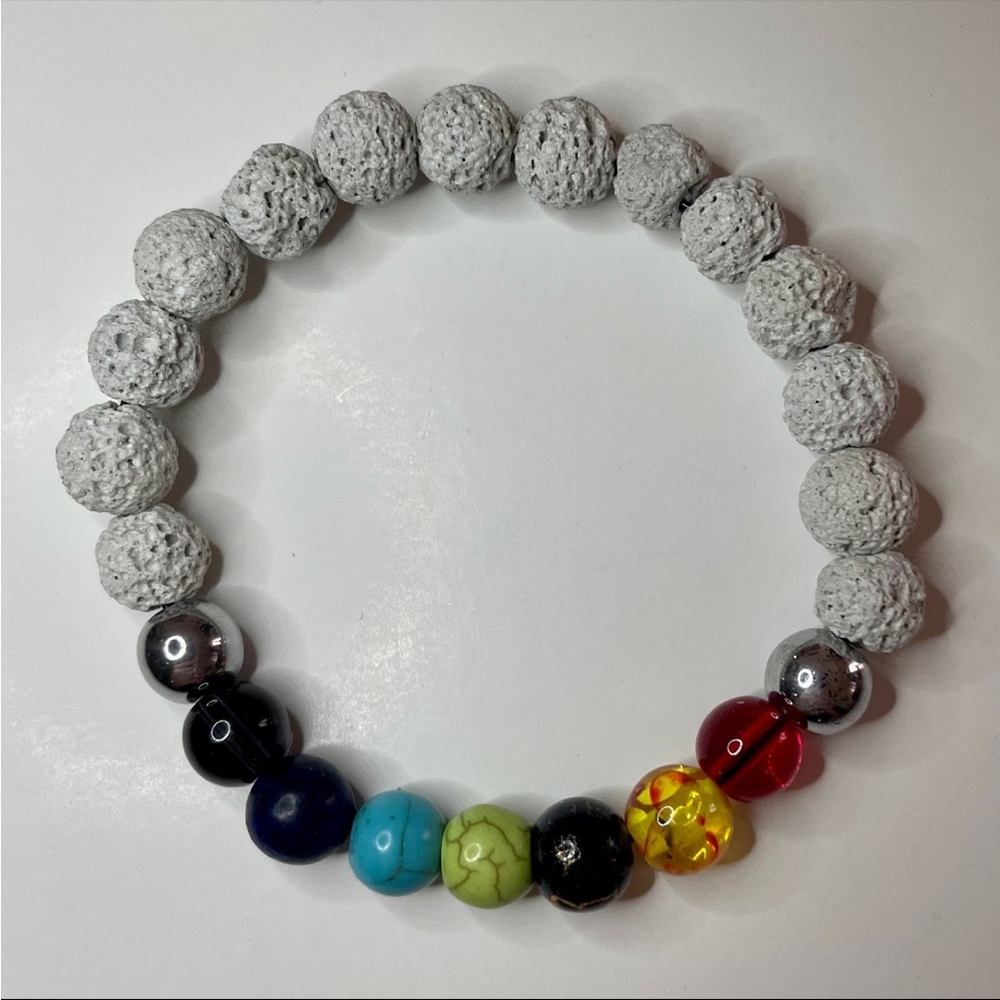 Chakra & Lava Rock Bracelet